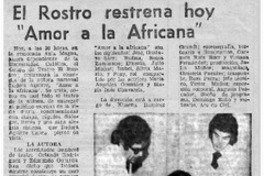 El Rostro restrena hoy "Amor a la africana".