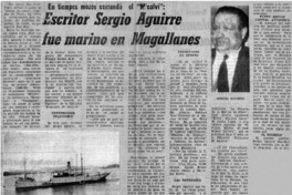 Escritor Sergio Aguirre fue marino en Magallanes.