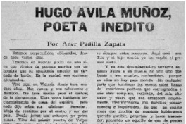 Hugo Avila Muñoz, poeta inedito