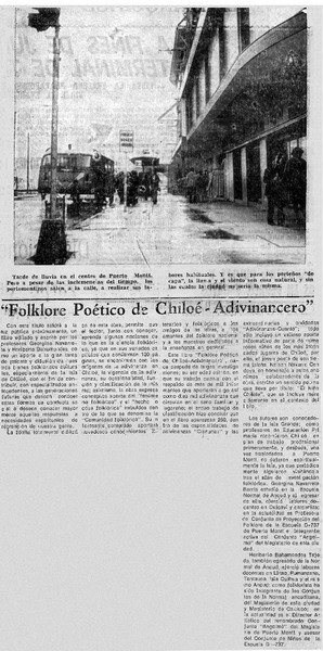 Folklore poético de Chiloé adivinancero".