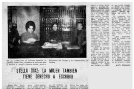 Stella Díaz: la mujer también tiene derecho a escribir : [Entrevista]