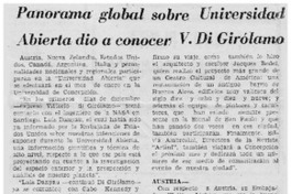 Panorama global sobre universidad abierta dio a conoce V. di Girolamo.