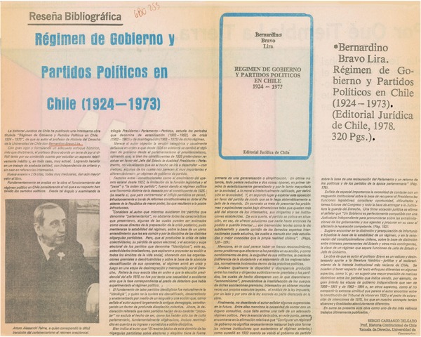Régimen de gobierno y partidos políticos en Chile (1924-1973)