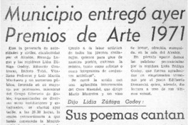 Municipio entregó ayer premios de arte 1971.