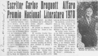 Escritor Carlos Droguett Alfaro Premio Nacional de Literatura 1970.