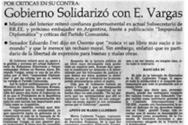 Gobierno solidarizó con E. Vargas.