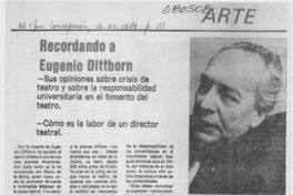 Recordando a Eugenio Dittborn