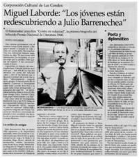 Miguel Laborde: "Los jóvenes están redescubriendo a Julio Barrenechea".