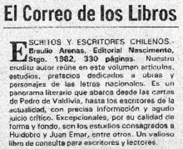 Escritos y escritores chilenos.