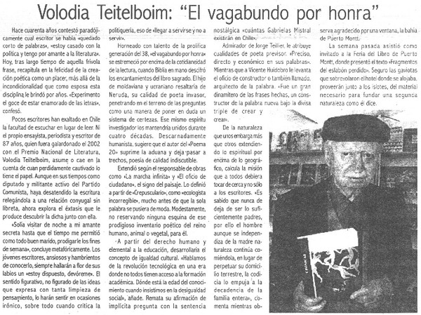 Volodia Teitelboim: "El vagabundo por honra".