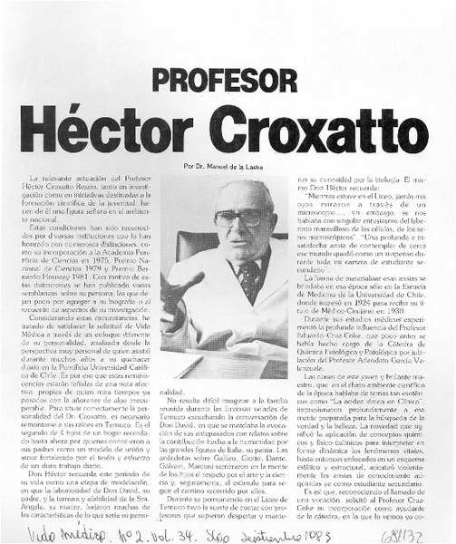 Profesor Héctor Croxatto