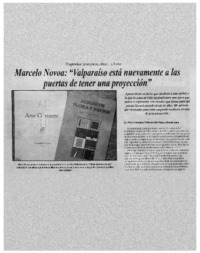 Marcelo Novoa: "Valparaíso está nuevamente a las puertas de tener una proyección" : [entrevista]