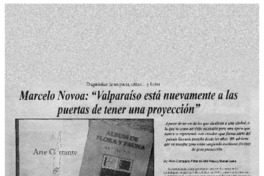 Marcelo Novoa: "Valparaíso está nuevamente a las puertas de tener una proyección" : [entrevista]