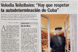 Volodia Teitelboim: "Hay que respetar la autodeterminación de Cuba"