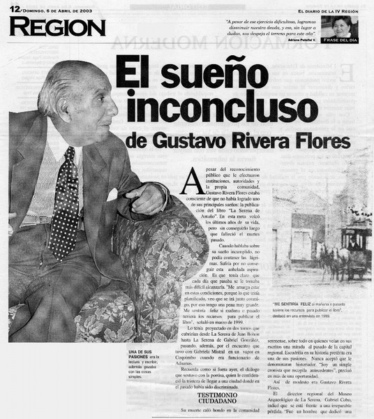 El sueño inconcluso de Gustavo Rivera Flores