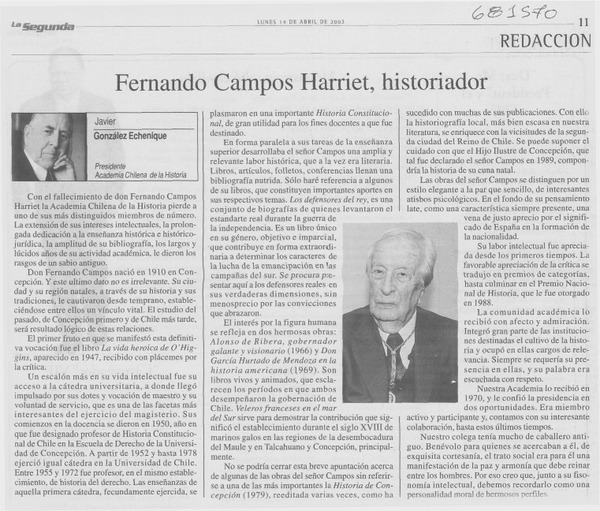 Fernando Campos Harriet, historiador