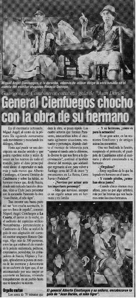 General Cienfuegos chocho con la obra de su hermano.