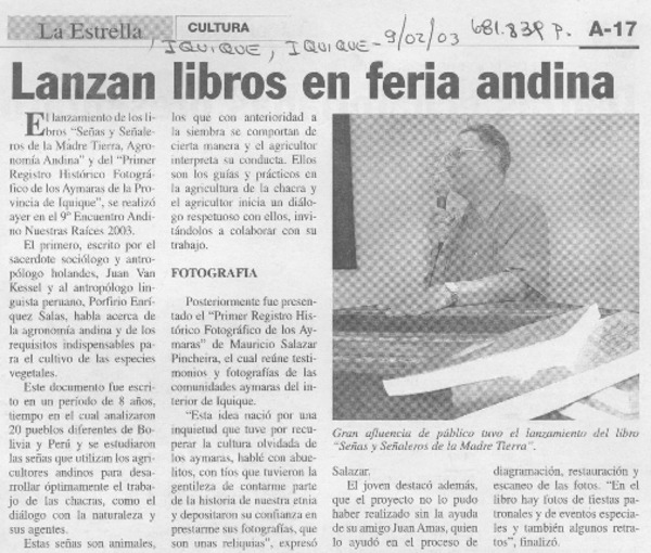 Lanzan libros en feria andina.