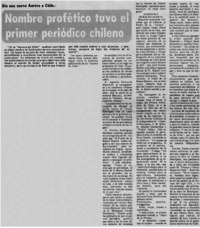 Nombre profético tuvo el primer periódico chileno.