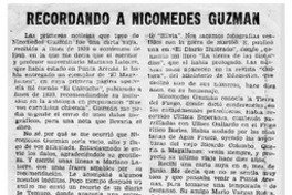 Recordando a Nicomedes Guzmán