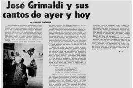 José Grimaldi y sus cantos de ayer y hoy
