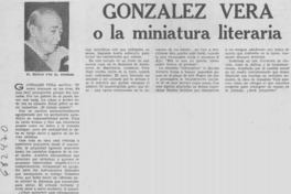 González Vera o la miniatura literaria.
