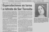 Especulaciones en torno a retrato de Sor Teresita.