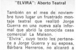 Elvira" aborto teatral.