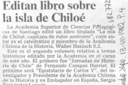 Editan libro sobre la Isla de Chiloé.