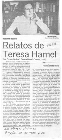 Relatos de Teresa Hamel