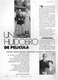 Un Huidobro de película; pasión, poesía, raptos, atentados, polemica, tres esposas