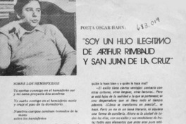 "Soy un hijo ilegítimo de Arthur Rimbaud y San Juan De La Cruz"