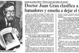 Doctor Juan Grau clasifica a los fumadores y enseña a dejar el vicio.