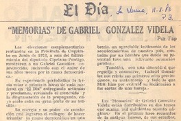 "Memorias" de Gabriel González Videla