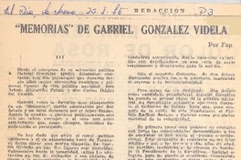 "Memorias" de Gabriel González Videla (III)