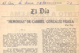 "Memorias" de Gabriel González Videla (IV)