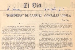 "Memorias" de Gabriel González Videla (V)