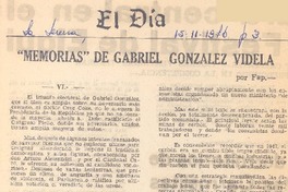 "Memorias" de Gabriel González Videla (VI)