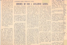 Errores de don J. Guillermo Guerra