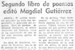 Segundo libro de poemas editó Magdiel Gutiérrez.