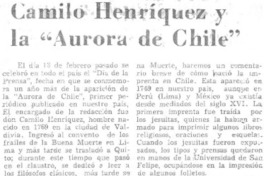 Camilo Henríquez y la "Aurora de Chile"