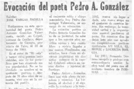 Evocación del poeta Pedro A. González