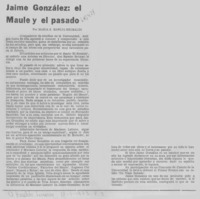 Jaime González, el Maule y el pasado.