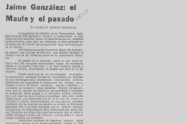 Jaime González, el Maule y el pasado.