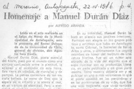 Homenaje a Manuel Durán Díaz