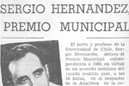 Sergio Hernández Premio Municipal.