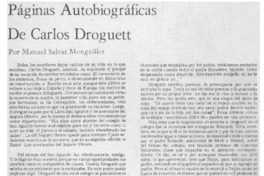 Páginas autobiográficas de Carlos Droguett