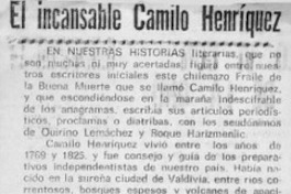 El Incansable Camilo Henríquez.