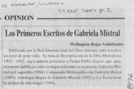 Los primeros escritos de Gabriela Mistral