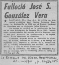 Falleció José S. González Vera.